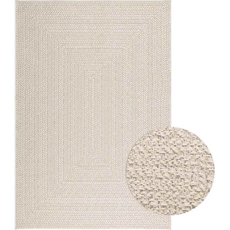 Teppich ZIZUR Creme 140x200 cm Jute-Optik Indoor und Outdoor