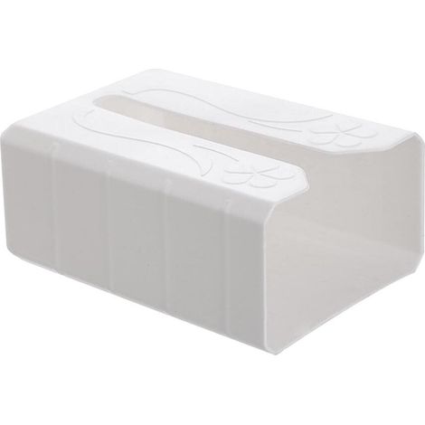 Support Pour Essuie-Tout - Fixation Adhésive Sans Perçage - Boîte De Rangement Pour Serviettes En Papier - Blanc - 1 Pièce (1/5)