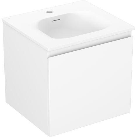 Mexen Orio Badezimmer-Unterschrank 50 cm mit Waschbecken Vela, 1 Schublade, weiß matt - 91A10-05047-1-BF01-W23M01