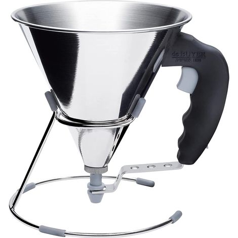 1 - Entonnoir à piston - Acier inoxydable - Contrôle du débit par gâchette - Service à l&39assiette et catering - Noir - 0,8 L (1/5)