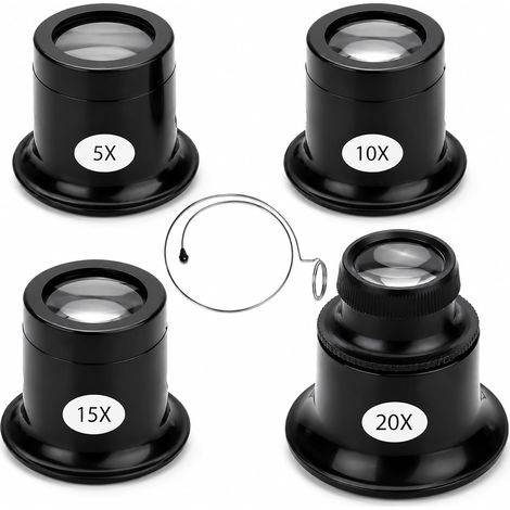 Loupe pour Horloger Oeil Loupe Oculaire Bijoutier Montre Horloge Réparation Loupe Outil Réparation Monoculaire 5X 10x 15x 20x Loupe Horloger (1/5)