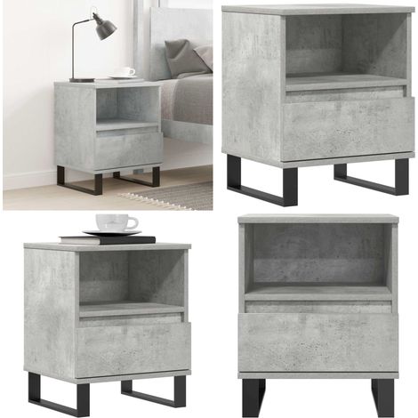 Table de chevet gris béton 40x35x50 cm bois d’ingénierie - Table De Chevet - Meuble De Chambre - Table D'appoint - Table Nuit - Meubles Tendances - Home & Living (1/5)