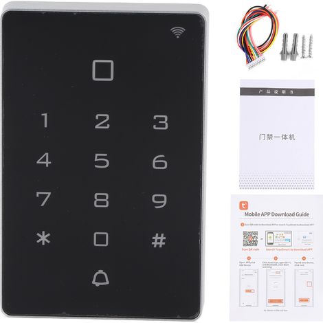 Tuya Serrure Contrôle d'Accès RFID 13.56MHz Clavier Lumineux WIFI Mot de Passe WG26/34 Déverrouillage par Carte (1/5)