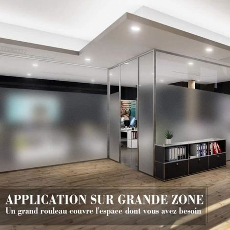 44,5 x 400 cm Dépoli Film Fenetre Film Intimité Opaque avec un grattoir à film pour la salle de bain ou le bureau (1/4)