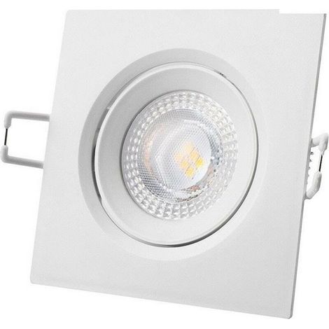 Downlight LED encastré, carré, 5W, 4000K, lumière du jour, cadre blanc 9x9cm 31633