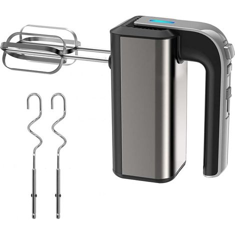 Batteur Electrique avec 5 Vitesses, avec 2 Fouets Hélice et 2 Crochets Pétrin, Batteur Polyvalent Ergonomique Puissant (800W) (1/5)