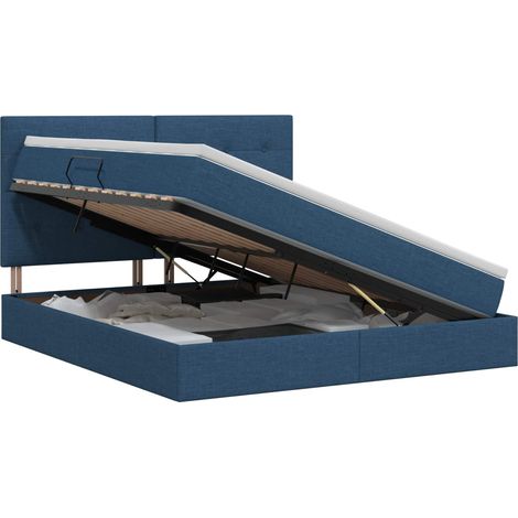 Teenpull – Aufbewahrungsbett mit Matratze Blau 140 x 200 cm Stoff (1/5)