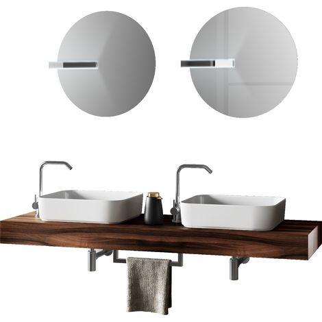 Ensemble de salle de bain double vasque ASTRA noyer (1/5)