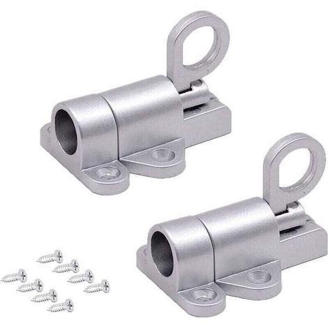 Verrou automatique pour porte en aluminium – 2 pièces, système à ressort et rebond, idéal pour balcons, jardins, fenêtres et armoires