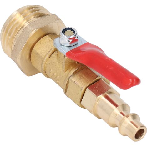 Adaptateur hivernage air comprimé laiton 1/4" mâle raccord rapide 3/4" mâle filetage GHT jonctions irrigation jardin camping-car bateau (1/5)