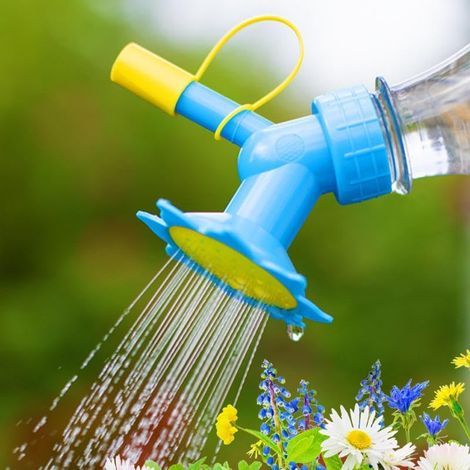 Lot de 2 bouchons d'arrosage à double tête pour bouteille, bec verseur compact portable avec mode pulvérisation et arrosage, outil de jardin pour semis, pot de fleurs, bonsaï, utilisation intérieure (1/5)