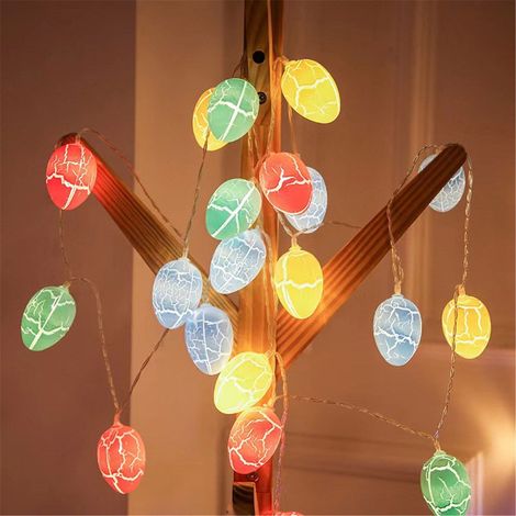 Guirlande Lumineuse De Pâques - Boîtier À Piles LED - Forme D'Œuf Cassé - Couleur Or Poudré - 1 Pièce (1/5)
