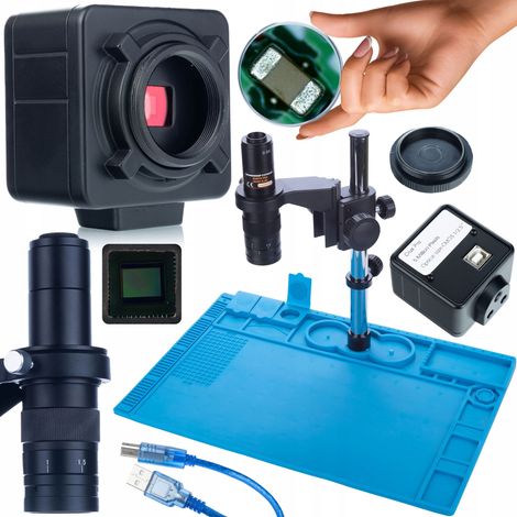 Microscopio digital Rosfix Earth Pro MCEP-0.5X con c谩mara Crux PRO KMCP-HDMI-USB de 5 MP y tapete de silicona con base de hierro de 480 x 320 mm.