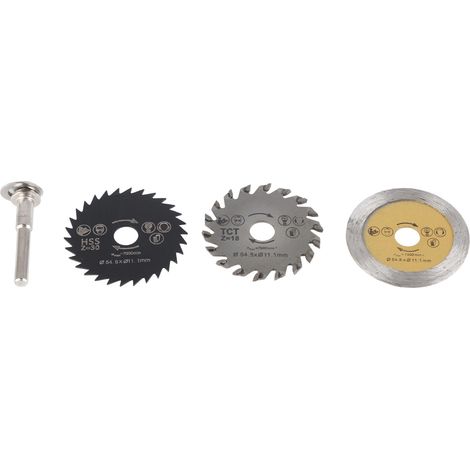 3pcs 54.8mm HSS Mini Lames de Scie Circulaire Lame de Coupe Rotatif Outil Disque pour la Coupe du Bois + Mandrin