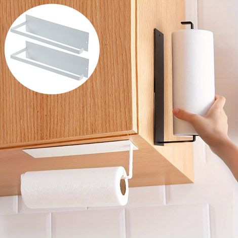 Grand support de rangement carré pour usage domestique porte-serviettes en papier pour salle de bain 2pcs Blanc (1/5)