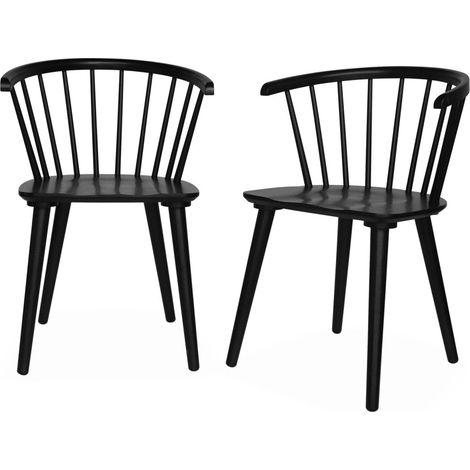 Pair of chairs in walnut wood and plywood Black 51x53x75 cm - Paula (1/5)