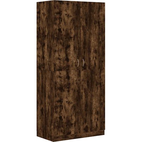 Garde-robe,Armoire Chêne fumé 90x52x200 cm Bois d'ingénierie CFW53828 (1/5)