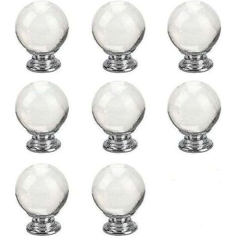 Poignée de Tiroir en Verre Cristal 8pcs Forme Boule Pour Cuisine Commode Porte (1/5)