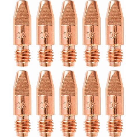 10PCS MIG MB 36KD Accessoires de Soudage 0,8MM Pièces d'usure Pointe de Contact Buses de Soudage Embout de Contact M8x30mm Accessoires (1/5)