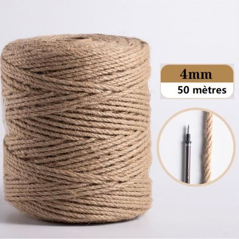 100m Corde en Jute naturelle,4mm, pour bricolage, couture, ruban de Jute Vintage, ficelle, artisanat, chanvre, décoration de fête (1/3)