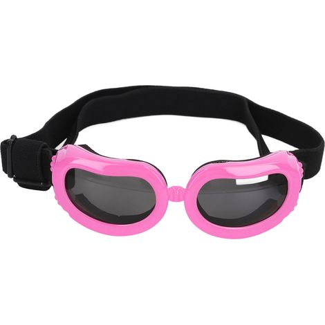 Lunettes de protection UV pour chien, monture souple anti-vent, sangle d'épaule réglable, lunettes de soleil pour chat, rose, accessoire oculaire pour animal (1/5)