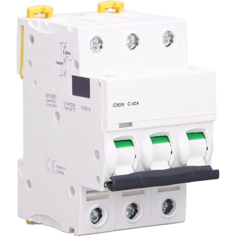 Disjoncteur miniature 3P 400 V Montage sur rail DIN Interrupteur de protection contre les surcharges basse tension IC65N (C40A(40A)) (1/5)