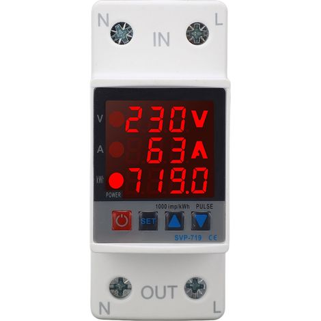 Disjoncteur de Protection Intelligent Auto-Réarmable 63A AC220V pour Sur et Sous Tension (1/5)