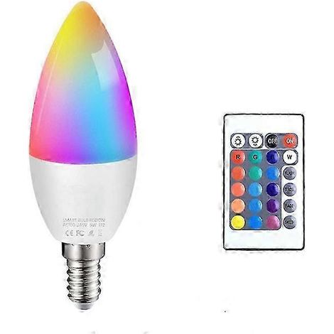 Nouvelle ampoule LED RGB intelligente à changement de couleur avec télécommande E12/E14/E26/E27/B22 pour intérieur (1/3)