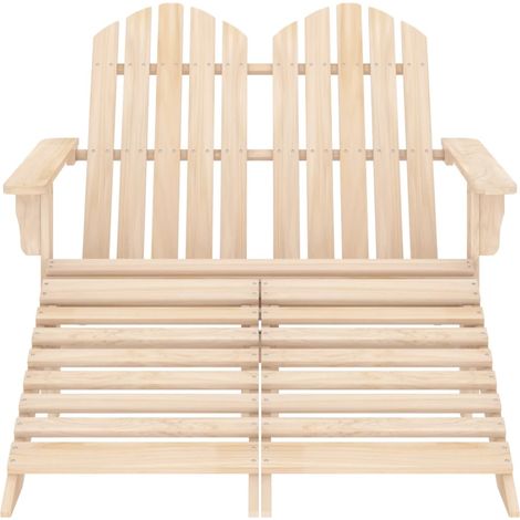 Maison Exclusive - Adirondack-Gartenbank 2-Sitzer mit Fußteil Tan