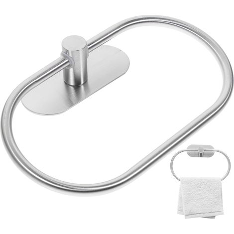 Anneau Porte-Serviettes Design Rond Compact sans Perçage en Acier Inoxydable et Facile à Installer pour Chambre D'invités et Salle de Bain Moderne (1/5)