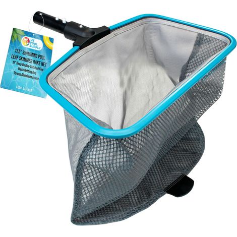 Ce râteau à feuilles de 17,5 pouces, fabriqué par une entreprise américaine d'équipement de piscine, est doté d'un cadre en aluminium et d'un sac en filet à double couture de 15 pouces de profondeur p (1/5)