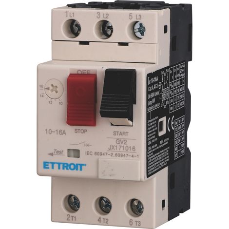 Protection moteur thermomagnétique réglable ETTROIT 10–16 A triphasé GV2 - JX171016
