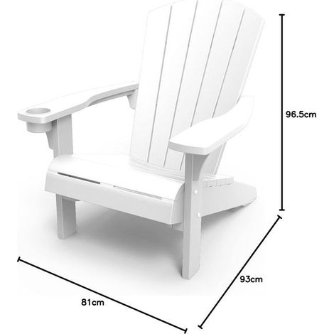 Sedia Poltrona da Giardino Alpine Adirondack White 80,5 x 92 x 100,5 cm (1/9)