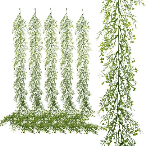 Hiedra artificial Yvonneyi, 6 piezas de 1,7 m para decoración de paredes y balcones. (1/5)