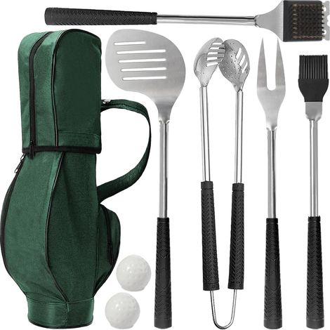 Golf- und Grill-Geschenkset für Männer: 8 Grillzubehörteile und -werkzeuge