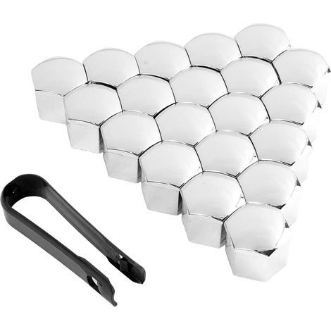 Capuchons d'écrou de Roue de Voiture, Couvercle de Boulon d'écrou de Roue Cache-écrous de Cache-Boulon,Couvercle Anti-poussière de Remplacement 17mm 19mm 21mm, Couvre-écrous de Pneu 20 (1/5)