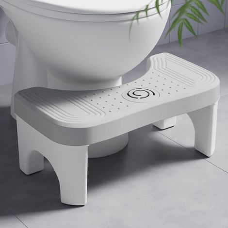 Taburete de ayuda para ponerse en cuclillas, reposapiés portátil para baño, reposapiés antideslizante para inodoro (gris) (1/5)