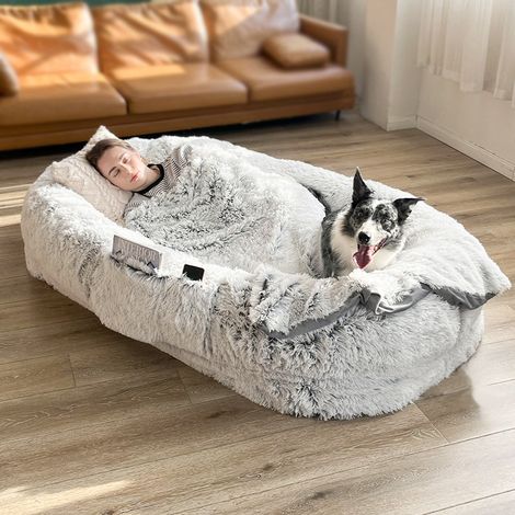 Großes Hundebett Größe 5XL (165 x 100 x 25 cm), Memory-Schaum-Sofa, waschbares Kissen und abnehmbarer Bezug, orthopädischer Komfort für Haustiere und Menschen (1/2)
