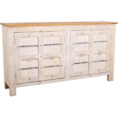 Aparador de madera blanco 190x45x105 (1/5)