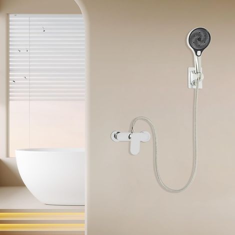 Duschkopf mit Schlauch, Badewannenarmatur mit Handbrause, Drei Strahlarten (Regen, Impuls, Strahl), Duschsystem, Duscharmatur Komplettset, Duschset, Duschkopf mit Schlauch (1/5)