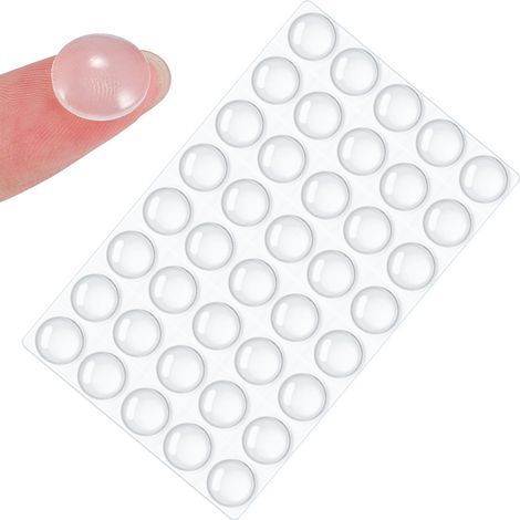 40 Pièces Tampons Caoutchouc Silicone Transparents 12.7mm Auto‑adhésifs, Butées amortissantes antidérapantes insonorisantes (1/5)