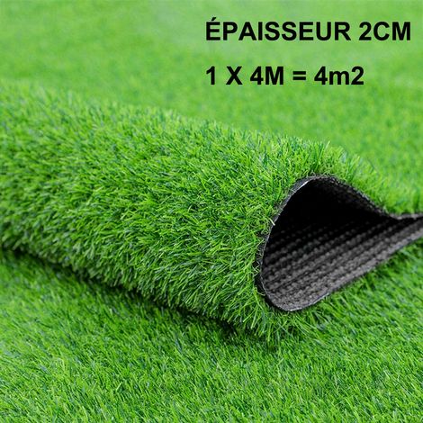 Hobag – Gazon synthétique 1 x 4 m – Épaisseur 2 cm – Polyéthylène monofilament – Traitement anti UV – Perméable à l'eau (1/2)