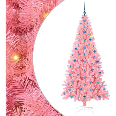 Sapin de Noël，Arbre de Noël avec 300 LED avec support Rose 210 cm PVC CFW17042 (1/5)