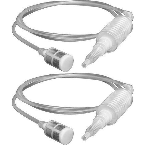 Lot de 2 tubes de transfert d'huile, pompes à siphon, tuyau de transfert d'essence et d'eau avec filtre.-190.00X2.50X2.50CM-White (1/3)