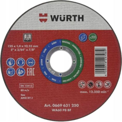 1 Disque à Tronçonner - 125 x 1 0 mm - Pour Acier et Métal - Conforme EN 12413 (1/3)