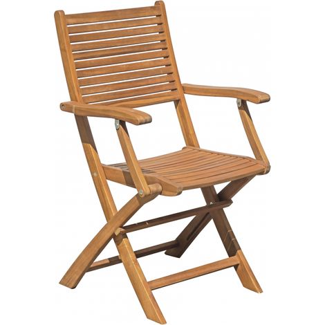Sedia da giardino pieghevole in legno con braccioli esterno Nias (1/5)