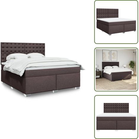 Sommier à lattes de lit avec matelas Marron foncé 180x200 cm - Sommier À Lattes De Lit - Sommiers À Lattes De Lit - Lit - Meuble De Chambre À Coucher (1/5)