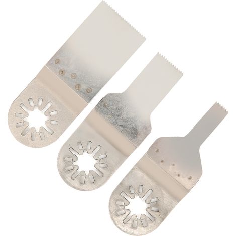Jeu de 3 lames de scie oscillantes droites en acier inoxydable, pour la coupe du bois et du plastique (10 mm/20 mm/34 mm) (1/5)