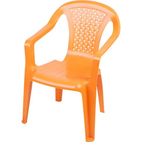 Kinder Gartenstuhl aus Kunststoff - orange - Robuster Stapelstuhl für Kleinkinder - Monoblock Stuhl Kinderstuhl Spielstuhl Sitz Möbel stapelbar