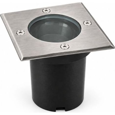 Spot Encastrable Extérieur de Sol Carré IP65 pour Ampoule LED GU10 Inox (1/5)